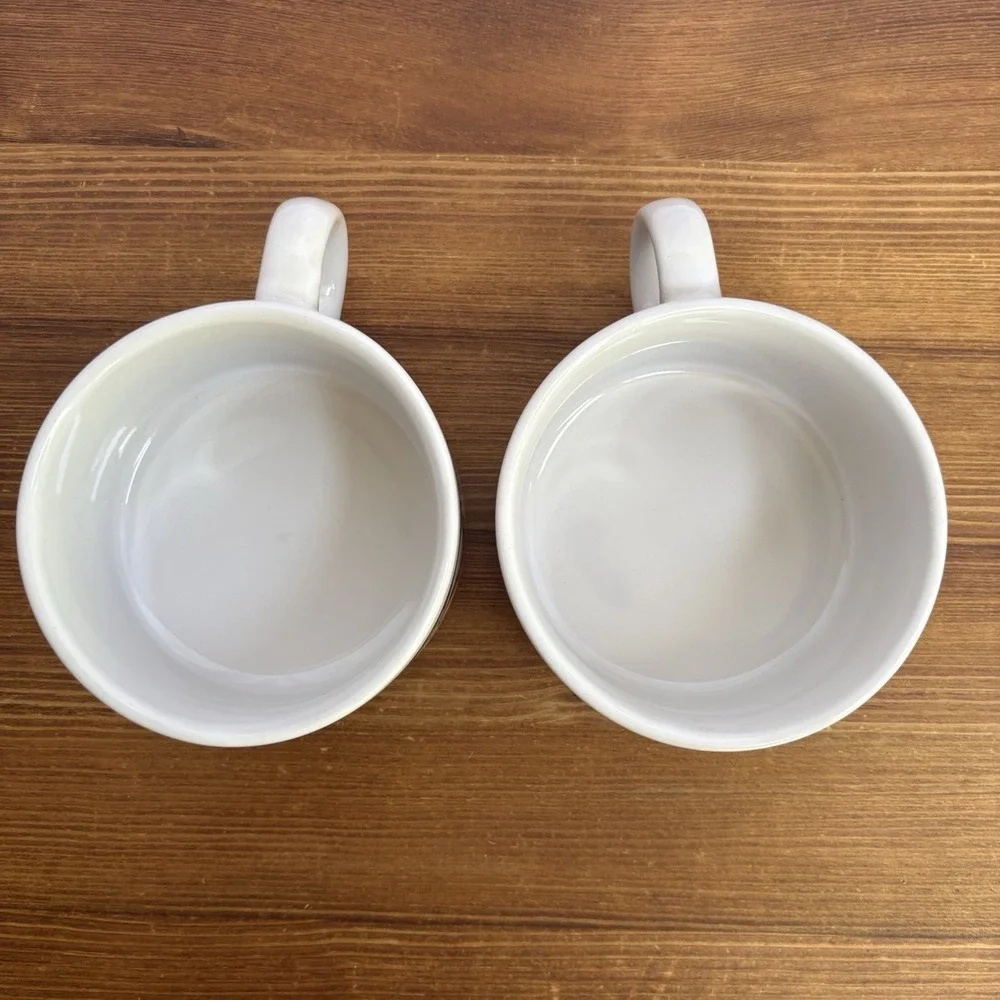 Houston Harvest Rooster Soup Mugs Set of 2 Ceramic Chicken Chili Bowls Farmhouse